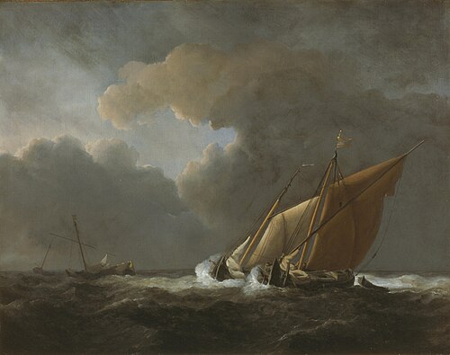 Two Dutch Vessels Close-Hauled in a Strong Breeze, , Willem van de Velde the Younge