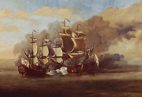 An English Indiaman Attacked by Three Spanish Privateers, 1677, Willem van de Velde the Younge
