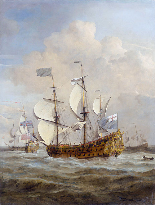The 'St Andrew' at Sea in a Moderate Breeze, 1673, Willem van de Velde the Younge