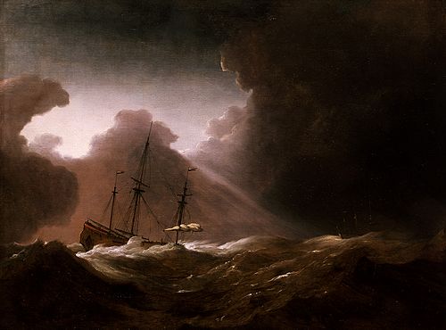 A Dutch Ship Scudding Before a Storm, 1690, Willem van de Velde the Younge