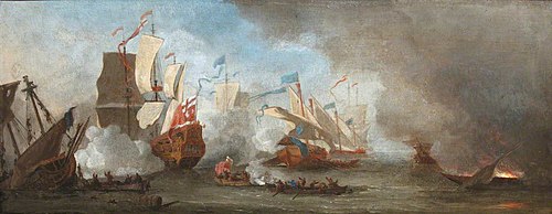 A Sea Battle, 1675, Willem van de Velde the Younge