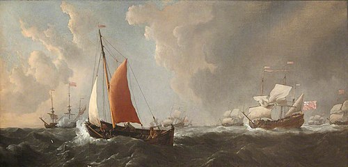Storm: An English Galliot Beating to Windward in a Gale, 1673, Willem van de Velde the Younge