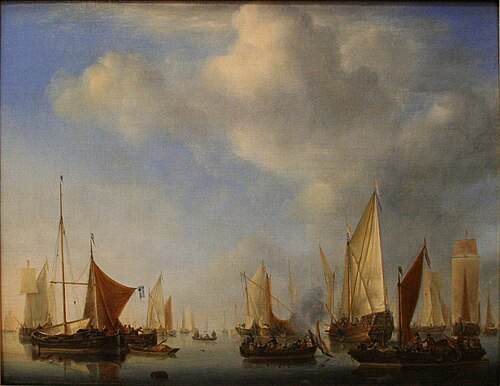 A Fleet in a Calm, 1657, Willem van de Velde the Younge