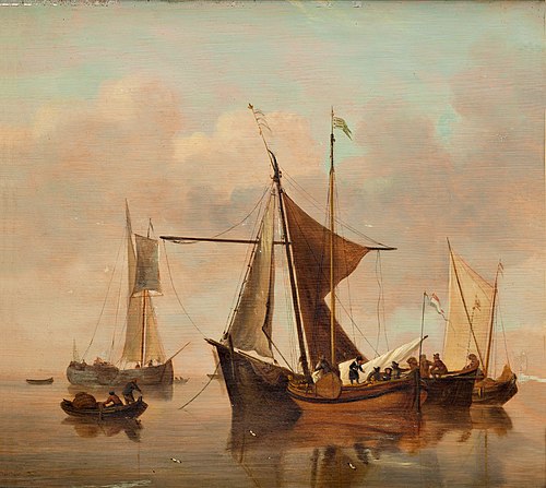 Calm lake, 1660, Willem Van de Velde le Jeune