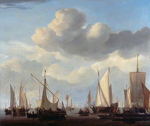 Shipping in a Calm, 1673, Willem van de Velde the Younge