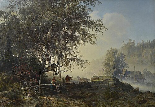Autumn Morning in Ringerike, 1859, Werner Holmberg