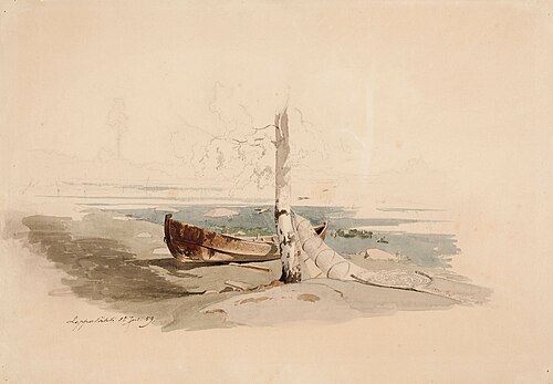 Vene ja rysä rannalla, 1859, Werner Holmberg