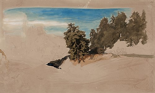 Landscape, Unfinished, 1854, Werner Holmberg