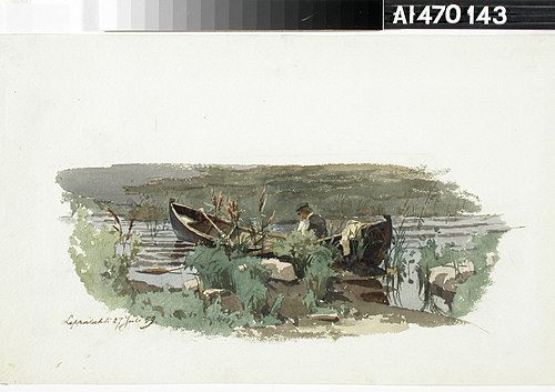 Frithjof Federley veneessä, 1859, Werner Holmberg
