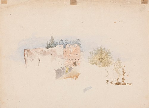 Raaseporin linnan rauniot, 1854, Werner Holmberg