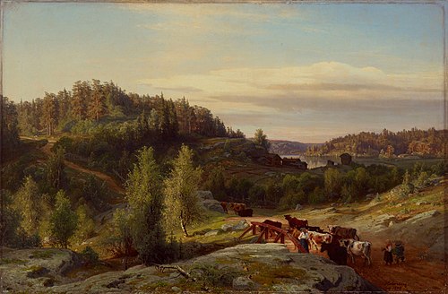Landscape from Kuru in Evening Light, 1858, Werner Holmberg