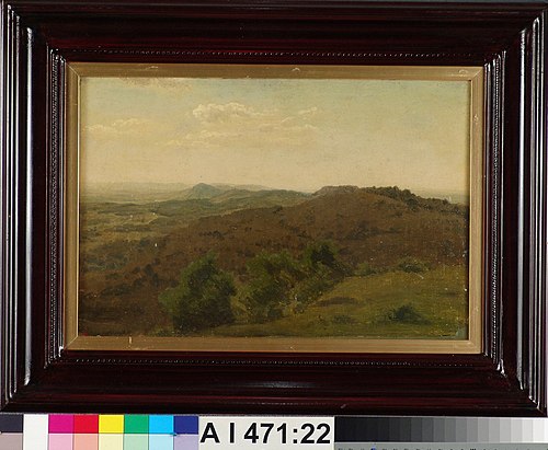 Laaja näköala vuoristosta, harjoitelma, 1855, Werner Holmberg