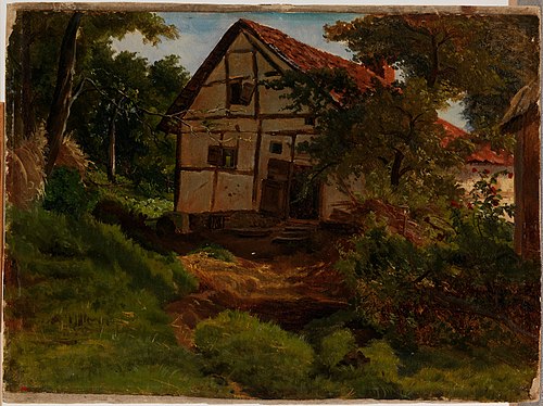 Farmhouse in Germany, Study, 1855, Werner Holmberg