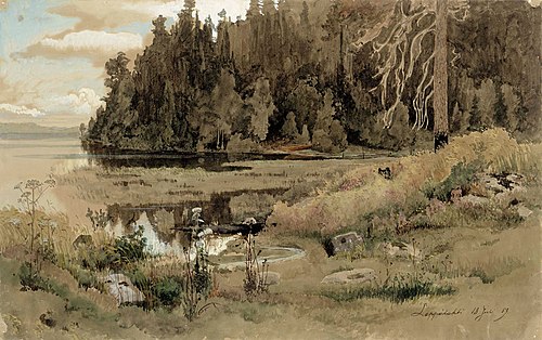 Strandlandskap från Leppälahti, 1859, Werner Holmberg