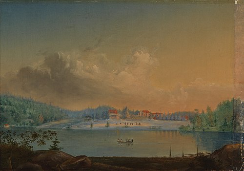 Storms or Degervik crown office at Kirkkonummi, 1852, Werner Holmberg