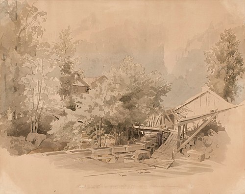 Norskt kvarnlandskap, 1858, Werner Holmberg