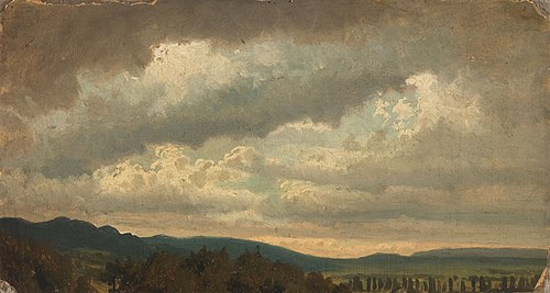 Pilvinen taivas, harjoitelma, 1855, Werner Holmberg