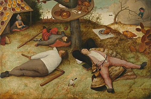 Le Pays de Cocagne, 1550, Pieter Brueghel l'Ancien