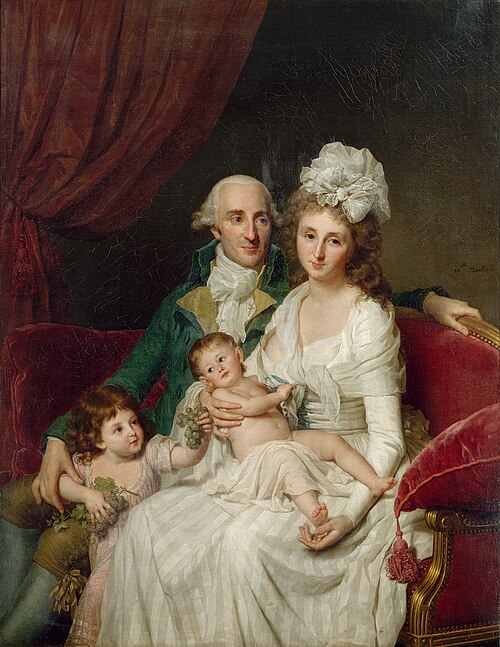 Portrait de Monsieur Olive, trésorier des Etats de Bretagne, avec sa famille, 1791, Marie-Geneviève Bouliard