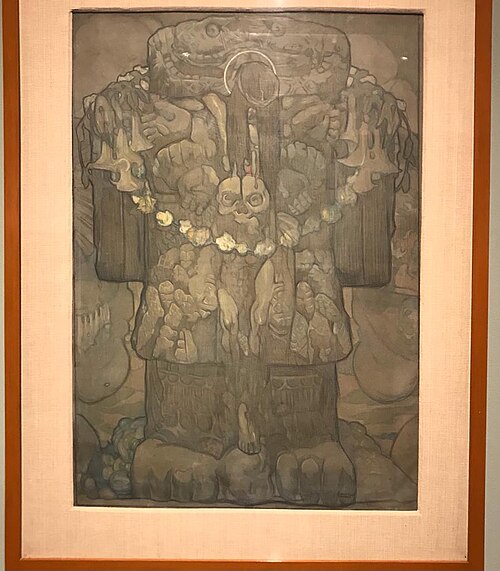 Nuestros Dioses (Coatlicue) central panel, 1915, Saturnino Herrán