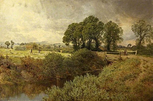 Landscape with Haymakers, 1870, John Clayton Adams