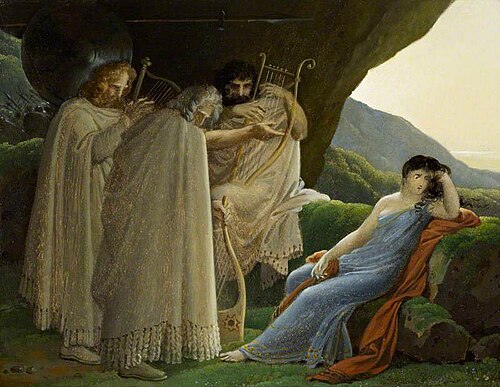 Malvina Mourning the death of her Fiancé Oscar, 1802, Anne-Louis Girodet de Roussy-T