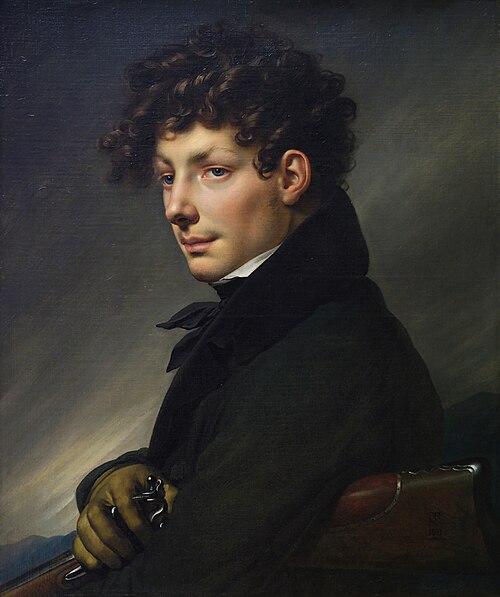Portrait de jeune homme en chasseur, 1811, Anne-Louis Girodet de Roussy-T