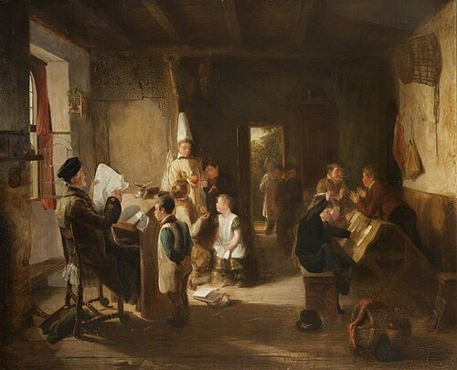 A Village School, , Thomas Webster