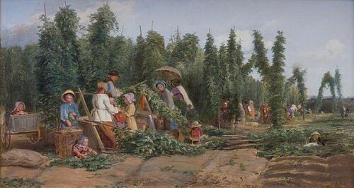 Hop Garden, 1858, Thomas Webster