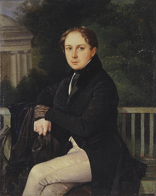 Portrait of an Unknown Man, a Stroganov Family Descendant, 1836, Pimen Nikitich Orlov