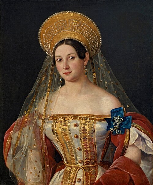 Portrait of the Lady-in-Waiting Sofia Orlova-Denisova (?), 1835, Pimen Nikitich Orlov