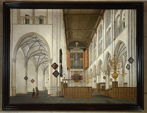 Interieur van de Grote of Sint Laurenskerk te Alkmaar, 1665, Pieter Jansz Saenredam