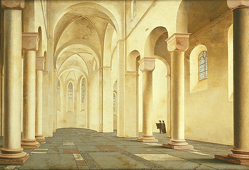 Het schip en het koor van de Sint-Pieterskerk te Utrecht, 1654, Pieter Jansz Saenredam