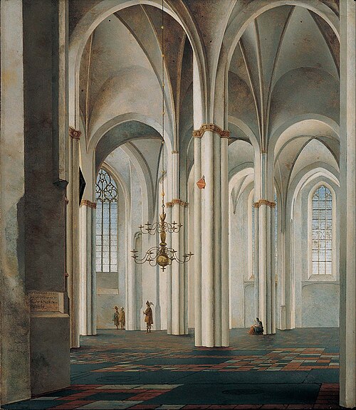 Interior of the Buurkerk, Utrecht, 1645, Pieter Jansz Saenredam