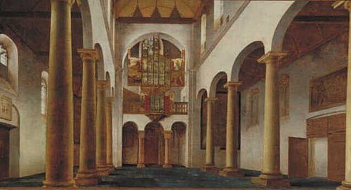 Interior of the Ship of the Pieterskerk in Utrecht, Seen to the West, 1644, Pieter Jansz Saenredam