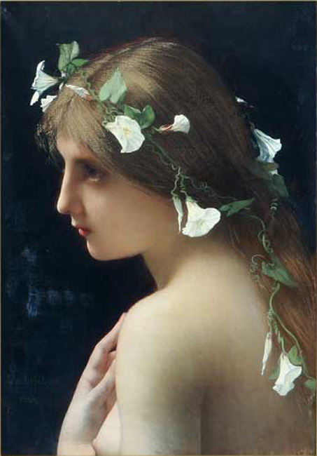 Nymphe aux fleurs gloire du matin, , Jules Lefebvre