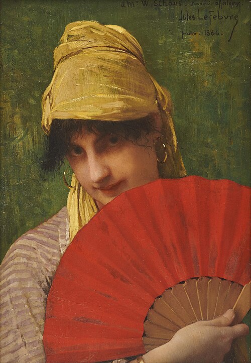 The Red Fan, 1886, Jules Lefebvre