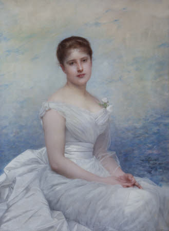 Frances Margaret Lawrance, Lady Vernon (d 1940), 1883, Jules Lefebvre