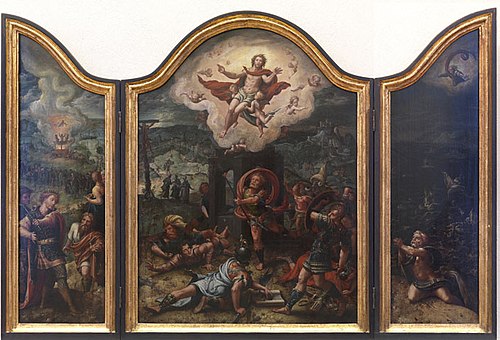 Flügelaltar: Die Auferstehung Christi und alttestamentarische Vorbilder, 1535, Pieter Coecke van Aelst