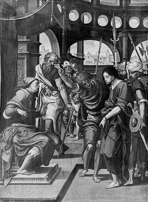 Christ in front of Kaiphas, 1540, Pieter Coecke van Aelst