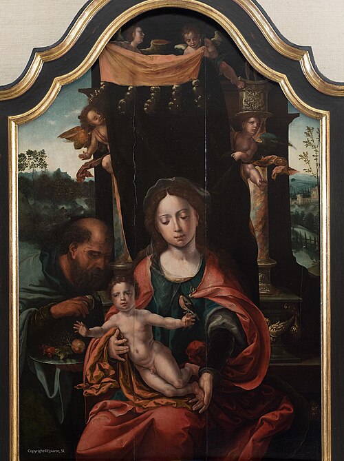 The Holy Family with a Goldfinch, 1550, Pieter Coecke van Aelst