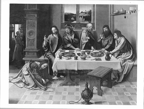 Das Gastmahl des Pharisäers Simon (Magdalena salbt Christi Füße), 1516, Pieter Coecke van Aelst