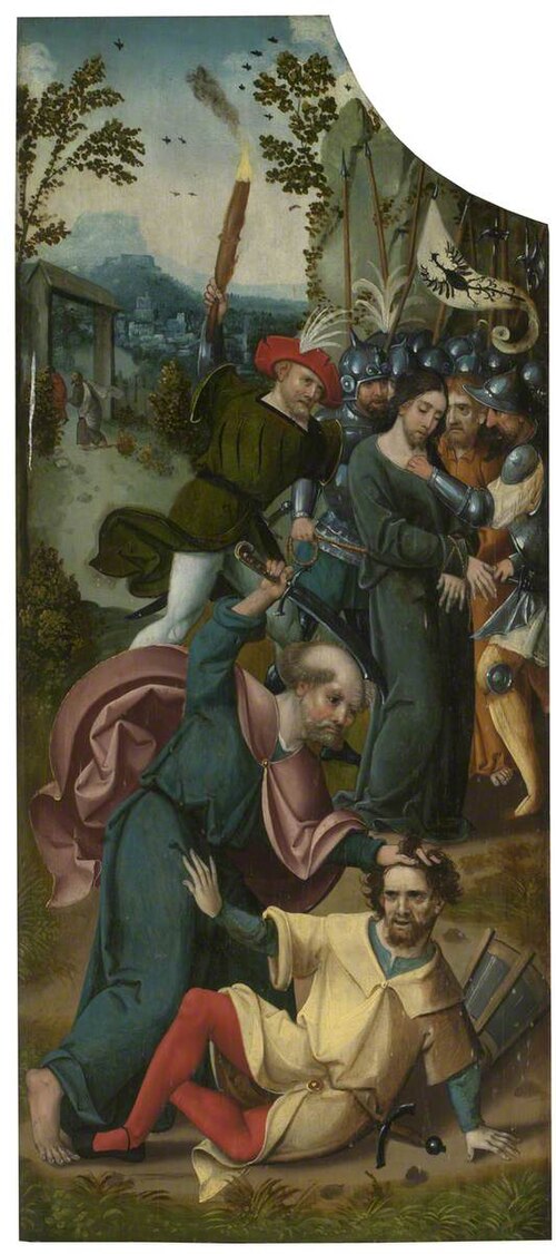The Oxburgh Retable: The Arrest of Christ with Saint Peter Cutting off Malchus's Ear, 1530, Pieter Coecke van Aelst