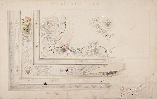 Sala de Visita - Teto, 1911, Oreste Sercelli