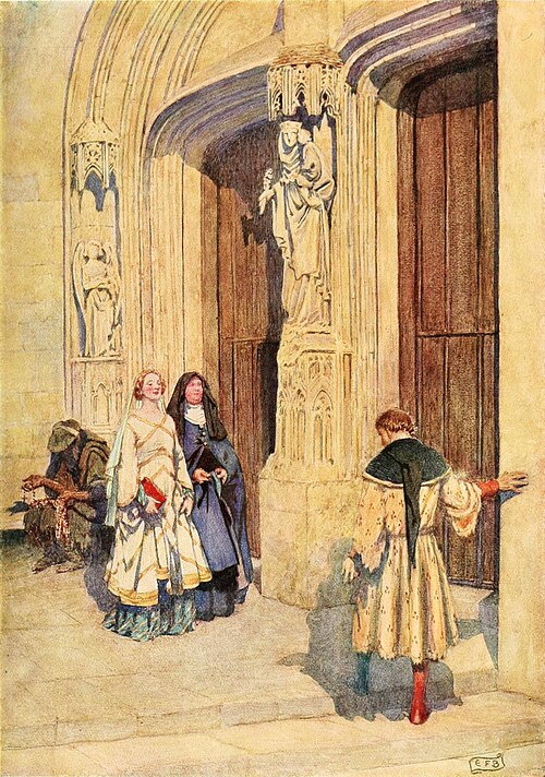 Petrarch and Laura at Avignon, 1919, Eleanor Fortescue-Brickdale
