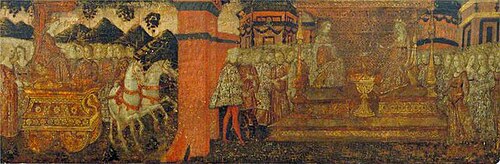 Solomon and the Queen of Sheba (cassone, front panel), 1472, Francesco di Giorgio Martini