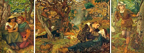 'As You Like It' (3 panels), 1872, Arthur Hughes