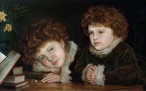 Mabel and Ruth Orrinsmith, 1878, Arthur Hughes