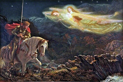 Sir Galahad, the Quest for the Holy Grail, 1870, Arthur Hughes