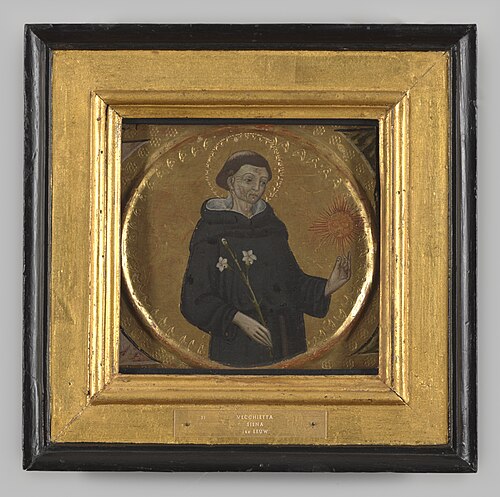 Paneelschildering "De heilige Nicolaas van Tolentino" tempera op hout door Pellegrino di Mariano, la, 1481, Pellegrino di Mariano
